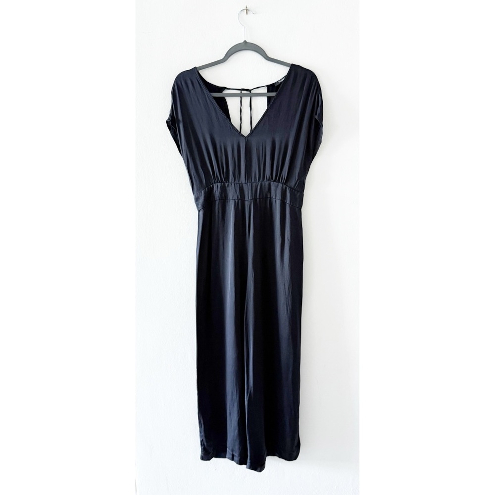 Madewell Black Satin Open-Back Jumpsuit Size 4 - Picture 4 of 9